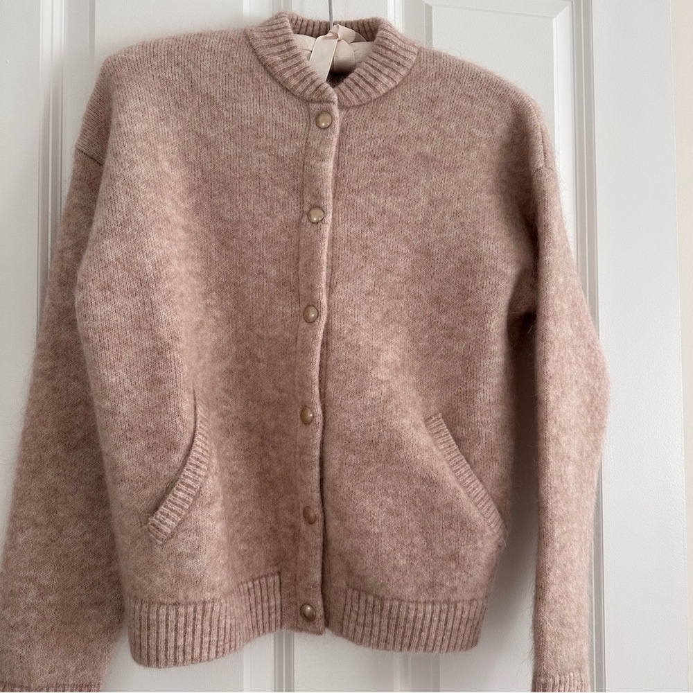 Sezane “Eddy” jacket in heavy mohair.